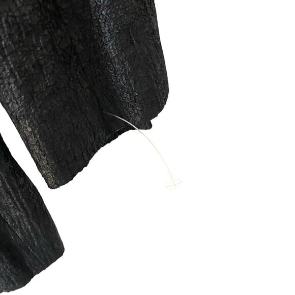 Forme 3’3204322896 Factory of Faith Italy Black Long Crinkle blazer 40 US Small - Picture 3 of 8
